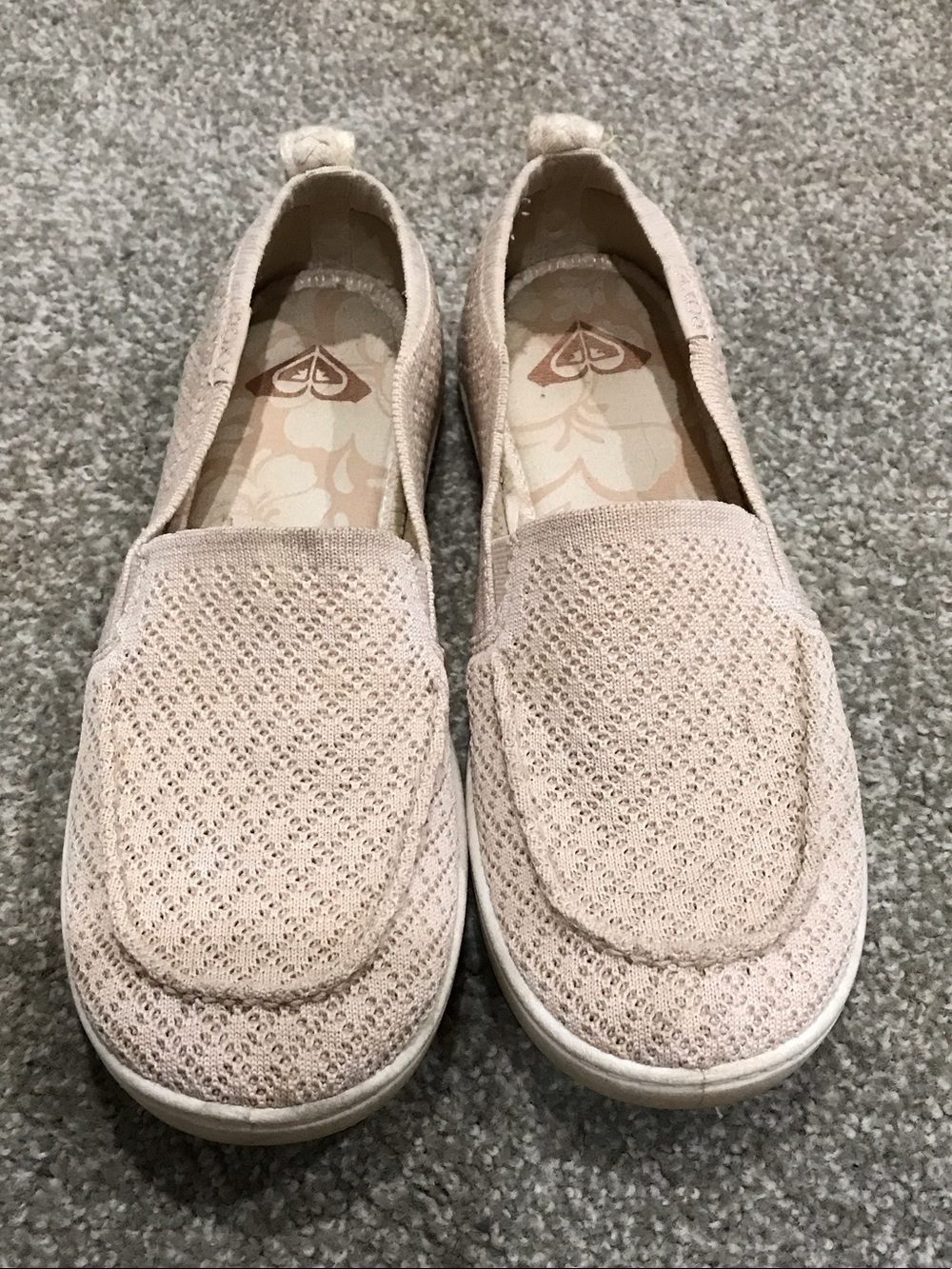 Roxy Women’s Slip-On Knit Loafers in Light Cream Blush very comfy